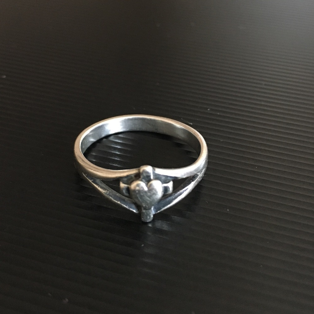 James Avery Cross with Heart Ring